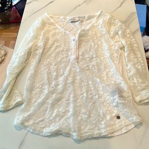 Abercrombie kids white lace long sleeve tee, XL